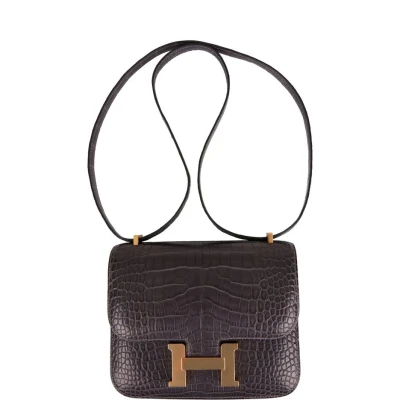 Hermes Constance 18 Graphite Matte Alligator Gold Hardware Hermes Constance 18 Graphite Matte Alligator Gold Hardware