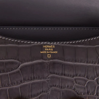 Hermes Constance 18 Graphite Matte Alligator Gold Hardware Hermes Constance 18 Graphite Matte Alligator Gold Hardware