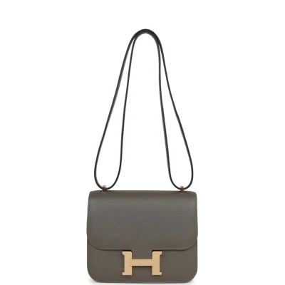Hermes Constance 18 Gris Meyer Verso Evercolor Permabrass Hardware