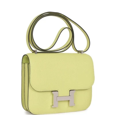 Hermes Constance 18 Jaune Bourgeon Chevre Palladium Hardware Hermes Constance 18 Jaune Bourgeon Chevre Palladium Hardware