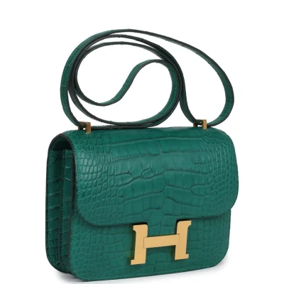 Hermes Constance 18 Malachite Matte Alligator Gold Hardware Hermes Constance 18 Malachite Matte Alligator Gold Hardware