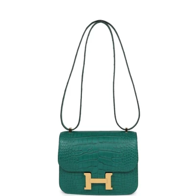 Hermes Constance 18 Malachite Matte Alligator Gold Hardware Hermes Constance 18 Malachite Matte Alligator Gold Hardware