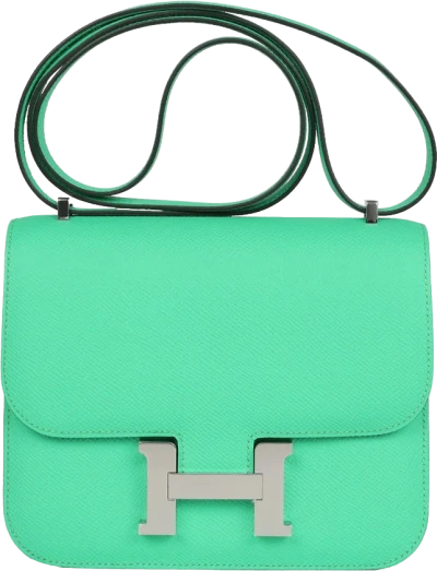Hermes Constance 18 Vert Comics Epsom Palladium Hardware Hermes Constance 18 Vert Comics Epsom Palladium Hardware