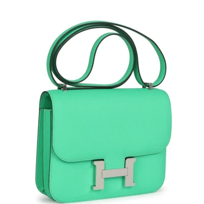 Hermes Constance 18 Vert Comics Epsom Palladium Hardware Hermes Constance 18 Vert Comics Epsom Palladium Hardware