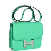 Hermes Constance 18 Vert Comics Epsom Palladium Hardware Hermes Constance 18 Vert Comics Epsom Palladium Hardware