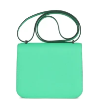 Hermes Constance 18 Vert Comics Epsom Palladium Hardware Hermes Constance 18 Vert Comics Epsom Palladium Hardware