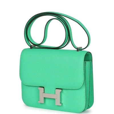 Hermes Constance 18 Vert Comics Epsom Palladium Hardware Hermes Constance 18 Vert Comics Epsom Palladium Hardware