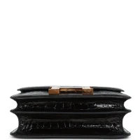 Hermes Constance 24 Black Shiny Alligator Rose Gold Hardware Hermes Constance 24 Black Shiny Alligator Rose Gold Hardware