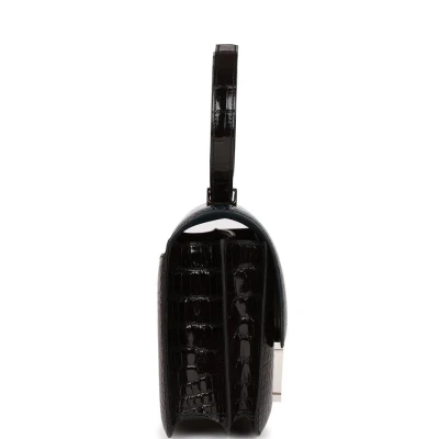 Hermes Constance 24 Tri-Color Black, Bleu Baltique and Vert Rousseau Shiny Alligator Palladium Hardware Hermes Constance 24 Tri-Color Black, Bleu Baltique and Vert Rousseau Shiny Alligator Palladium Hardware