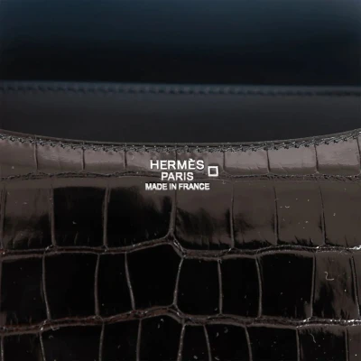 Hermes Constance 24 Tri-Color Black, Bleu Baltique and Vert Rousseau Shiny Alligator Palladium Hardware Hermes Constance 24 Tri-Color Black, Bleu Baltique and Vert Rousseau Shiny Alligator Palladium Hardware