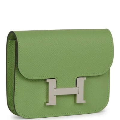 Hermes Constance Slim Wallet Vert Criquet Epsom Palladium Hardware Hermes Constance Slim Wallet Vert Criquet Epsom Palladium Hardware