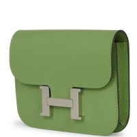 Hermes Constance Slim Wallet Vert Criquet Epsom Palladium Hardware Hermes Constance Slim Wallet Vert Criquet Epsom Palladium Hardware