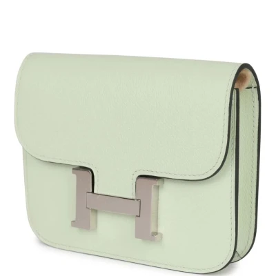 Hermes Constance Slim Wallet Vert Fizz Evercolor Palladium Hardware