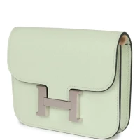 Hermes Constance Slim Wallet Vert Fizz Evercolor Palladium Hardware