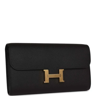 Hermes Constance Wallet To Go Black Epsom Gold Hardware