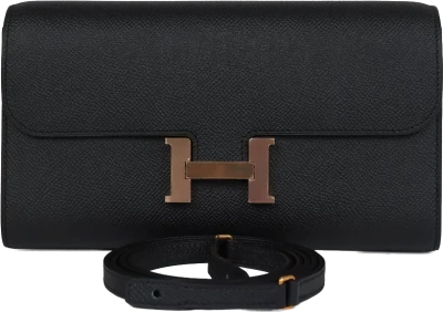 Hermes Constance Wallet To Go Black Epsom Rose Gold Hardware Hermes Constance Wallet To Go Black Epsom Rose Gold Hardware