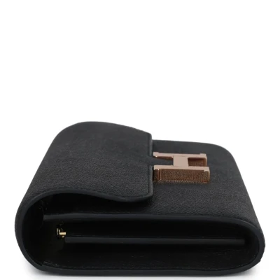 Hermes Constance Wallet To Go Black Epsom Rose Gold Hardware Hermes Constance Wallet To Go Black Epsom Rose Gold Hardware