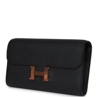 Hermes Constance Wallet To Go Black Epsom Rose Gold Hardware Hermes Constance Wallet To Go Black Epsom Rose Gold Hardware