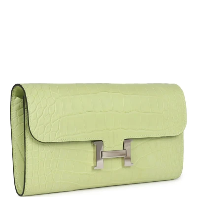 Hermes Constance Wallet To Go Jaune Bourgeon Matte Alligator Palladium Hardware Hermes Constance Wallet To Go Jaune Bourgeon Matte Alligator Palladium Hardware