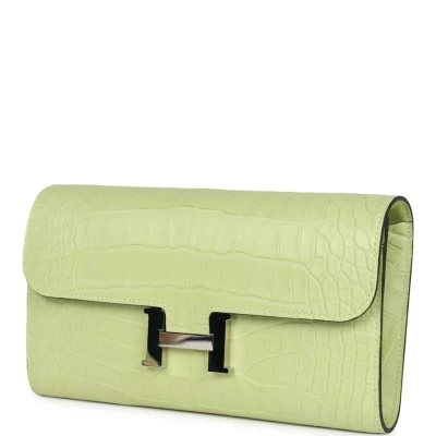 Hermes Constance Wallet To Go Jaune Bourgeon Matte Alligator Palladium Hardware Hermes Constance Wallet To Go Jaune Bourgeon Matte Alligator Palladium Hardware