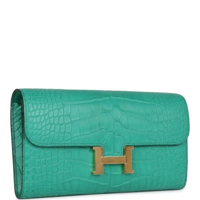 Hermes Constance Wallet To Go Vert Jade Matte Alligator Gold Hardware Hermes Constance Wallet To Go Vert Jade Matte Alligator Gold Hardware