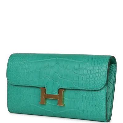 Hermes Constance Wallet To Go Vert Jade Matte Alligator Gold Hardware Hermes Constance Wallet To Go Vert Jade Matte Alligator Gold Hardware
