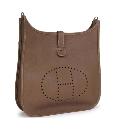 Hermes Evelyne III GM Etoupe Clemence Palladium Hardware Hermes Evelyne III GM Etoupe Clemence Palladium Hardware