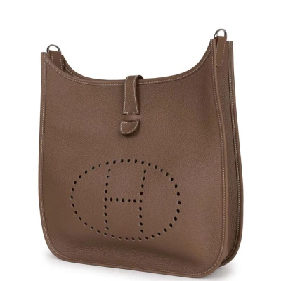Hermes Evelyne III GM Etoupe Clemence Palladium Hardware Hermes Evelyne III GM Etoupe Clemence Palladium Hardware