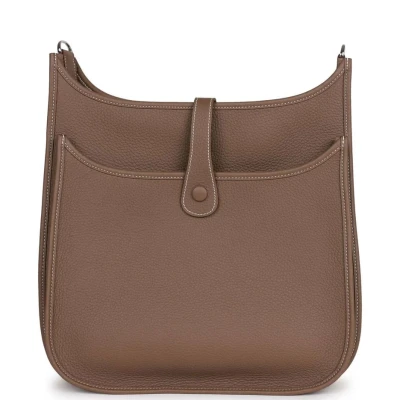 Hermes Evelyne III GM Etoupe Clemence Palladium Hardware Hermes Evelyne III GM Etoupe Clemence Palladium Hardware