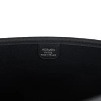 Hermes Evelyne III PM Black Clemence and Toile Palladium Hardware Hermes Evelyne III PM Black Clemence and Toile Palladium Hardware