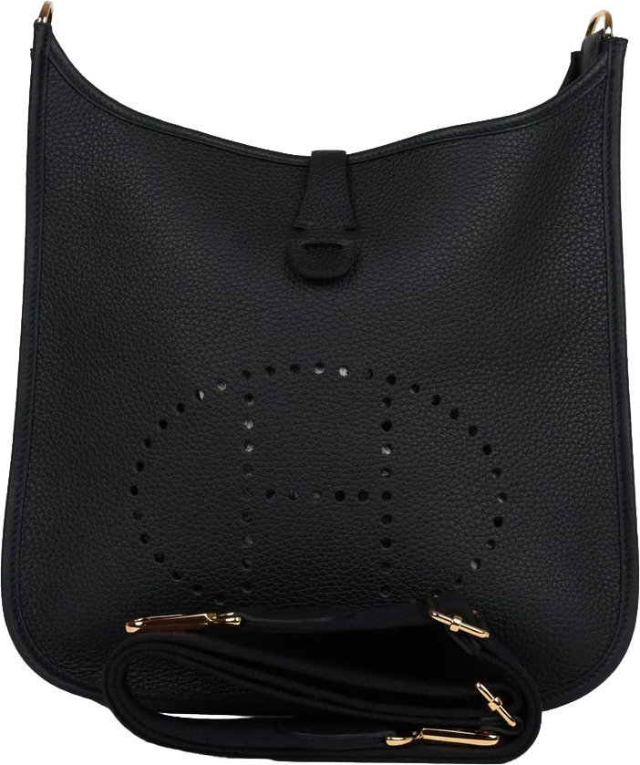 Hermes Evelyne PM Black Clemence Gold Hardware