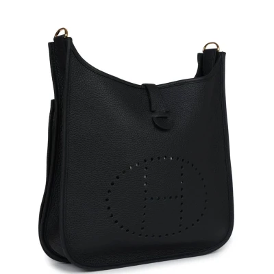 Hermes Evelyne PM Black Clemence Gold Hardware Hermes Evelyne PM Black Clemence Gold Hardware