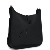Hermes Evelyne PM Black Clemence Gold Hardware Hermes Evelyne PM Black Clemence Gold Hardware