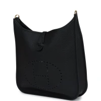 Hermes Evelyne PM Black Clemence Gold Hardware Hermes Evelyne PM Black Clemence Gold Hardware