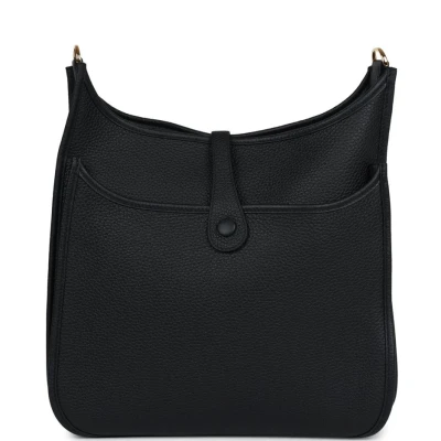 Hermes Evelyne PM Black Clemence Gold Hardware Hermes Evelyne PM Black Clemence Gold Hardware