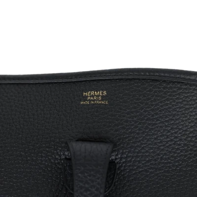 Hermes Evelyne PM Black Clemence Gold Hardware Hermes Evelyne PM Black Clemence Gold Hardware