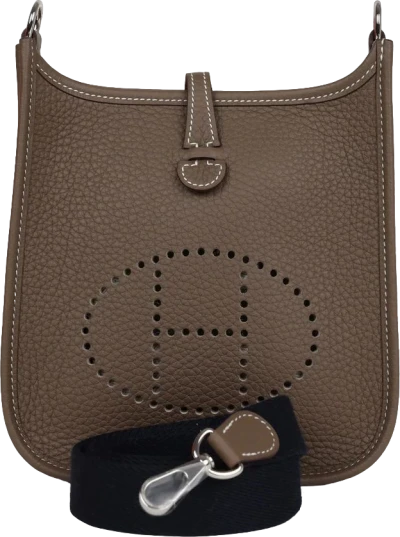 Hermes Evelyne TPM Etoupe Clemence Palladium Hardware Hermes Evelyne TPM Etoupe Clemence Palladium Hardware
