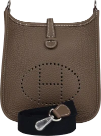 Hermes Evelyne TPM Etoupe Clemence Palladium Hardware Hermes Evelyne TPM Etoupe Clemence Palladium Hardware