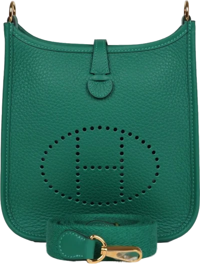 Hermes Evelyne TPM Vert Vertigo Clemence Gold Hardware Hermes Evelyne TPM Vert Vertigo Clemence Gold Hardware