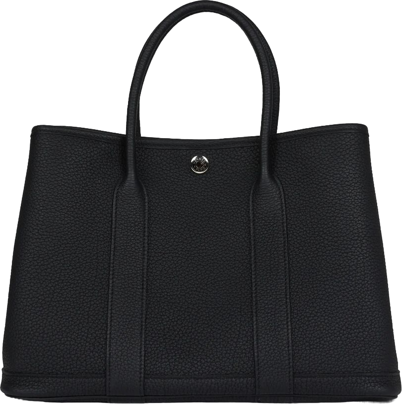 Hermes Garden Party 30 Black Negonda Palladium Hardware