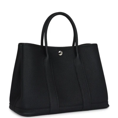 Hermes Garden Party 30 Black Negonda Palladium Hardware Hermes Garden Party 30 Black Negonda Palladium Hardware