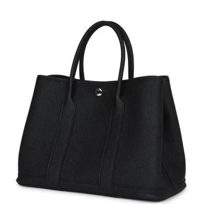 Hermes Garden Party 30 Black Negonda Palladium Hardware Hermes Garden Party 30 Black Negonda Palladium Hardware