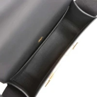 Hermes Geta Black Chevre Gold Hardware