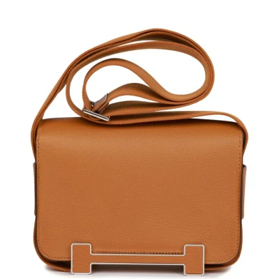 Hermes Geta Caramel Chevre Palladium Hardware