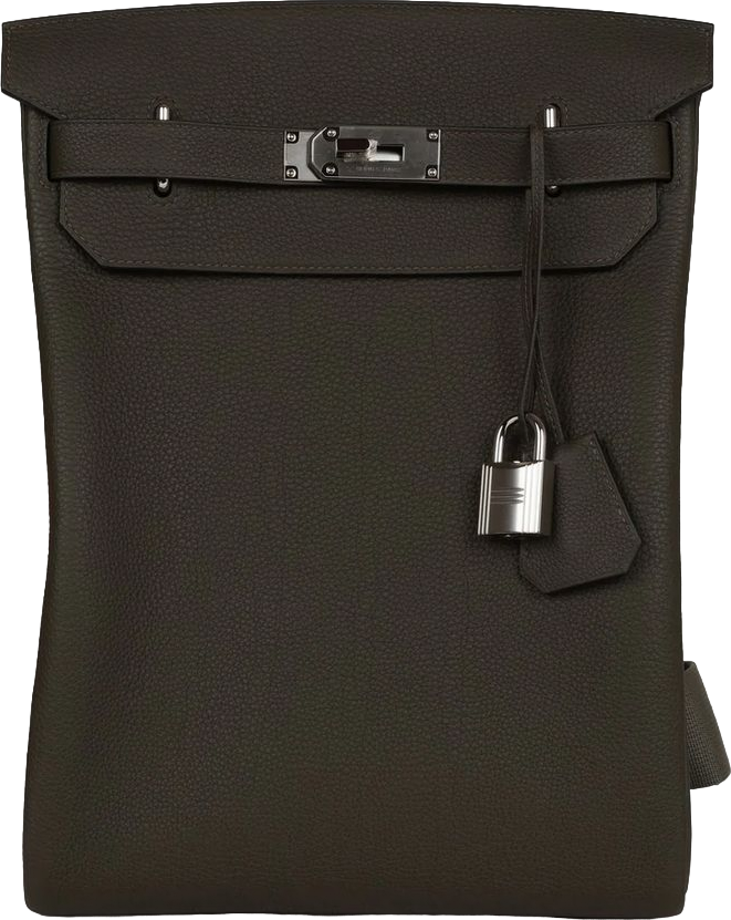 Hermes Hac A Dos GM Backpack Vert De Gris Togo Palladium Hardware