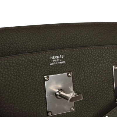 Hermes Hac A Dos GM Backpack Vert De Gris Togo Palladium Hardware