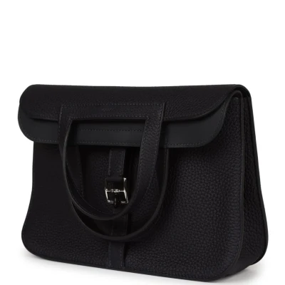 Hermes Halzan 25 Caban Clemence Palladium Hardware Hermes Halzan 25 Caban Clemence Palladium Hardware