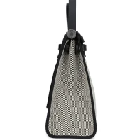 Hermes Herbag Zip 31 PM Black and White Criss Viking Toile and Hunter Palladium Hardware Hermes Herbag Zip 31 PM Black and White Criss Viking Toile and Hunter Palladium Hardware