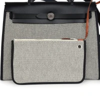 Hermes Herbag Zip 31 PM Black and White Criss Viking Toile and Hunter Palladium Hardware Hermes Herbag Zip 31 PM Black and White Criss Viking Toile and Hunter Palladium Hardware