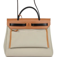 Hermes Herbag Zip 31 PM Ebene/Black/Naturel Sable Hunter & Beton Toile Militaire Gold Hardware Hermes Herbag Zip 31 PM Ebene/Black/Naturel Sable Hunter & Beton Toile Militaire Gold Hardware